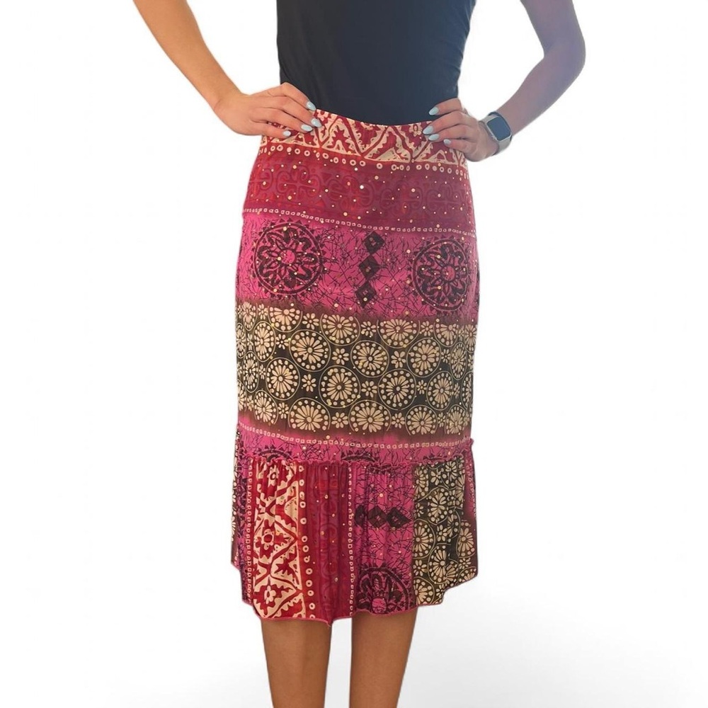Vintage Brittany Black Whimsygoth Patterned Skirt